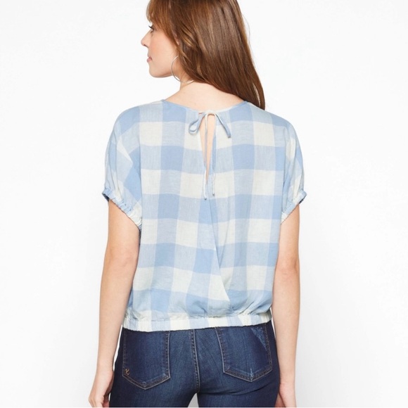 Madewell Linen-Blend Michele Bubble Top in Gingham Check - Picture 3 of 8